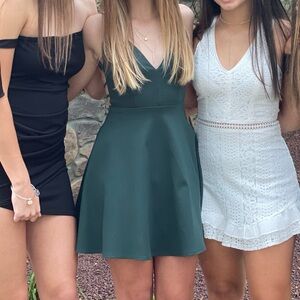 Dark Green mini hoco dress